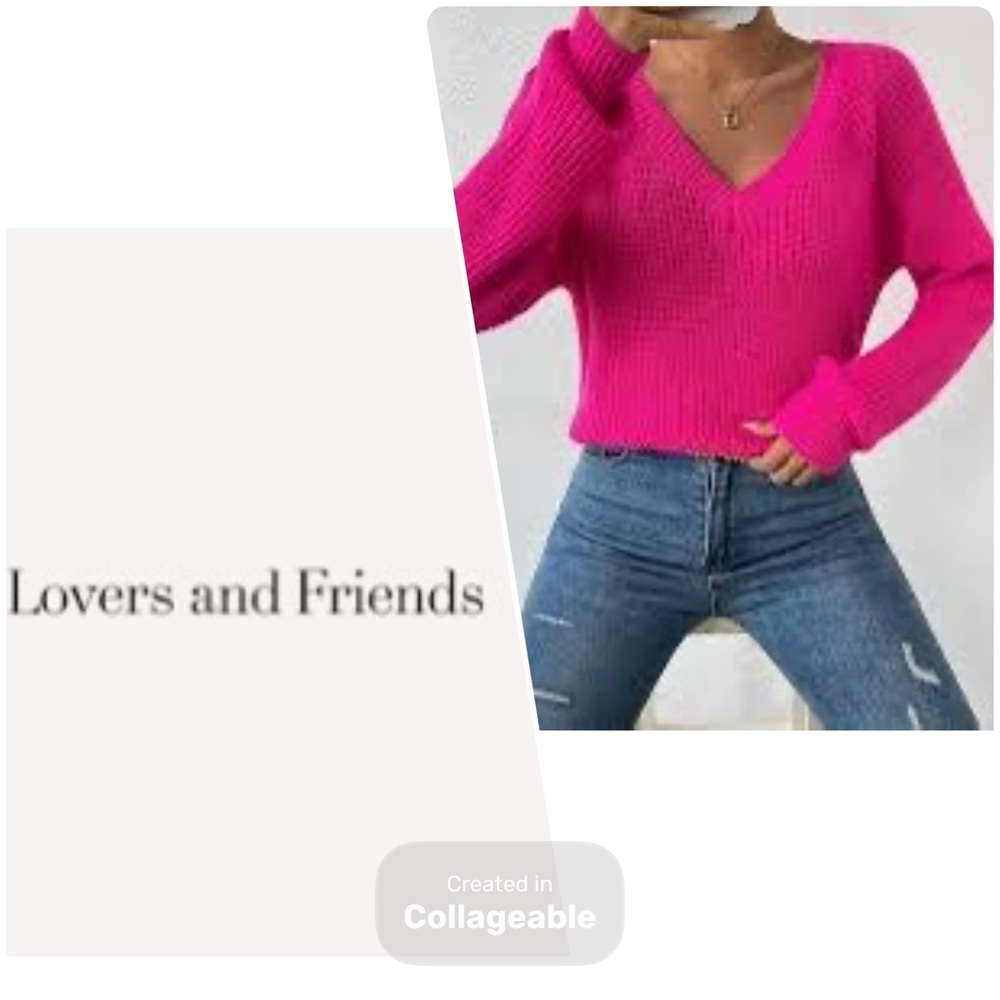 ‼️WOW‼️Lovers + Friends Women's Rhiannon Sweater Fuchsia NWT